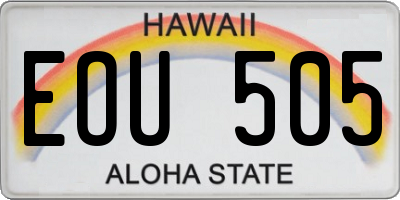 HI license plate EOU505