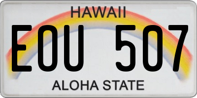 HI license plate EOU507