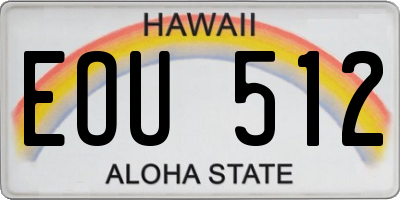 HI license plate EOU512