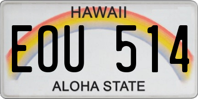 HI license plate EOU514
