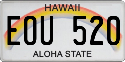 HI license plate EOU520