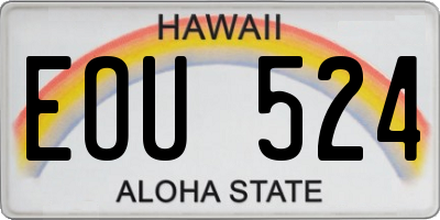 HI license plate EOU524