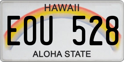 HI license plate EOU528