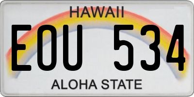 HI license plate EOU534