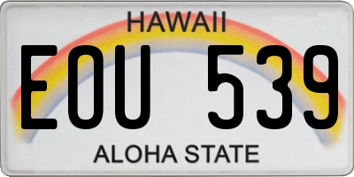 HI license plate EOU539