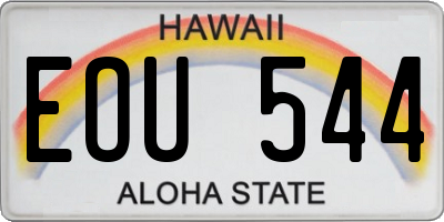 HI license plate EOU544