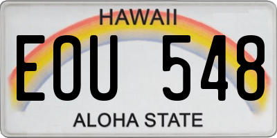 HI license plate EOU548