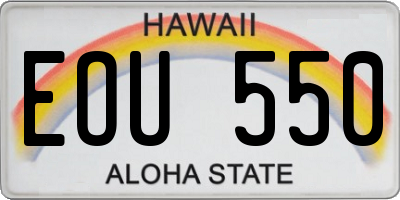 HI license plate EOU550