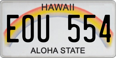 HI license plate EOU554