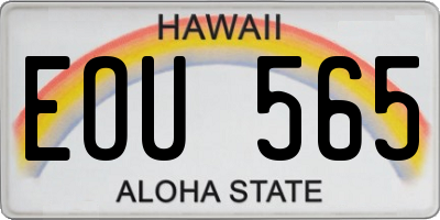 HI license plate EOU565