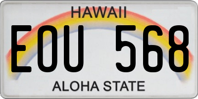 HI license plate EOU568