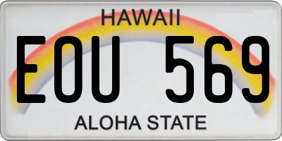 HI license plate EOU569