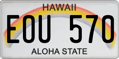 HI license plate EOU570