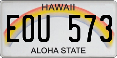 HI license plate EOU573