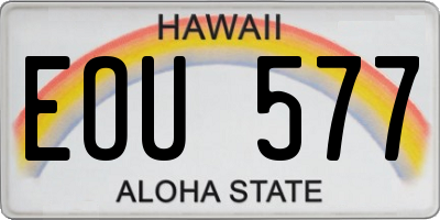 HI license plate EOU577