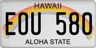 HI license plate EOU580