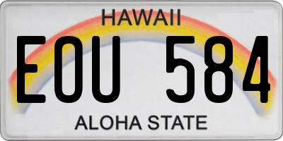 HI license plate EOU584