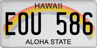 HI license plate EOU586