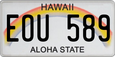 HI license plate EOU589