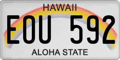 HI license plate EOU592