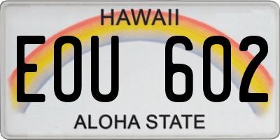 HI license plate EOU602