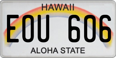HI license plate EOU606