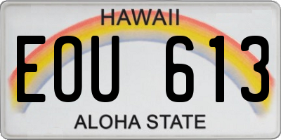HI license plate EOU613