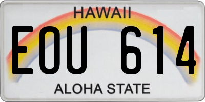 HI license plate EOU614