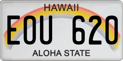 HI license plate EOU620