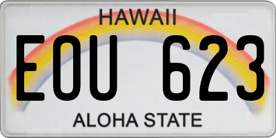 HI license plate EOU623