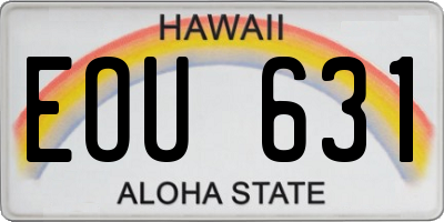 HI license plate EOU631