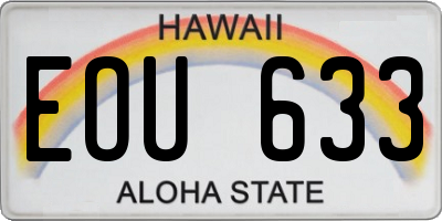 HI license plate EOU633