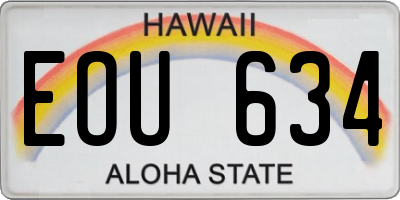 HI license plate EOU634