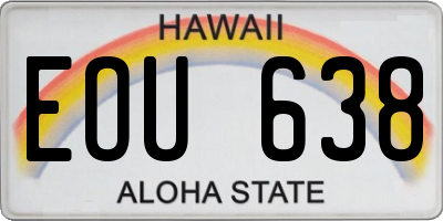 HI license plate EOU638