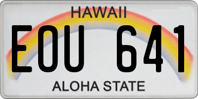 HI license plate EOU641