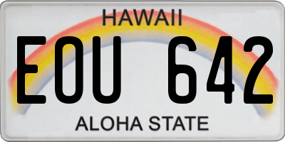HI license plate EOU642