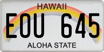 HI license plate EOU645