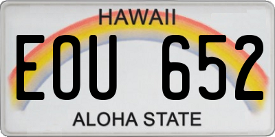 HI license plate EOU652