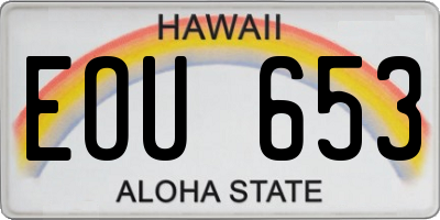 HI license plate EOU653