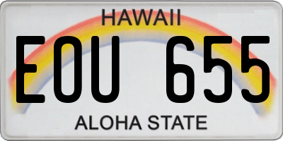HI license plate EOU655