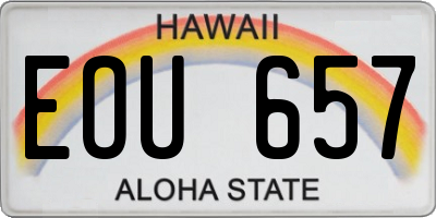 HI license plate EOU657