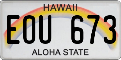 HI license plate EOU673