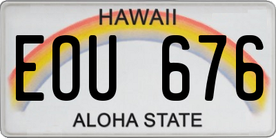 HI license plate EOU676
