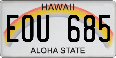HI license plate EOU685