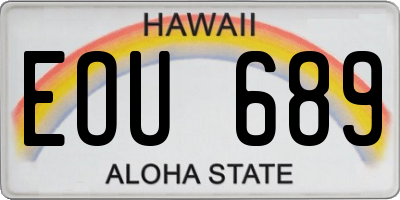 HI license plate EOU689