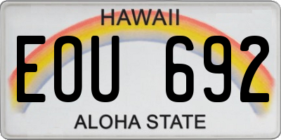 HI license plate EOU692