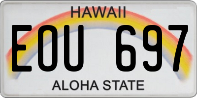 HI license plate EOU697