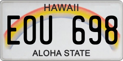 HI license plate EOU698