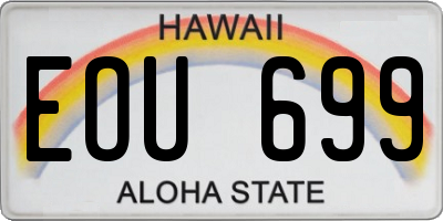 HI license plate EOU699
