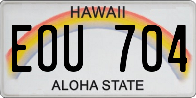 HI license plate EOU704